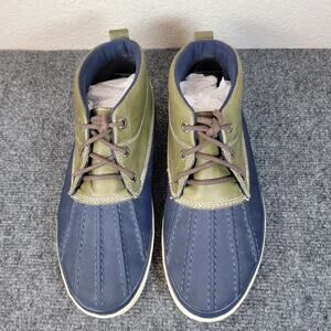 Vans Chukka Del Pato Shoes Womens 10 Unisex Green Navy Duck Boot Leather Canvas